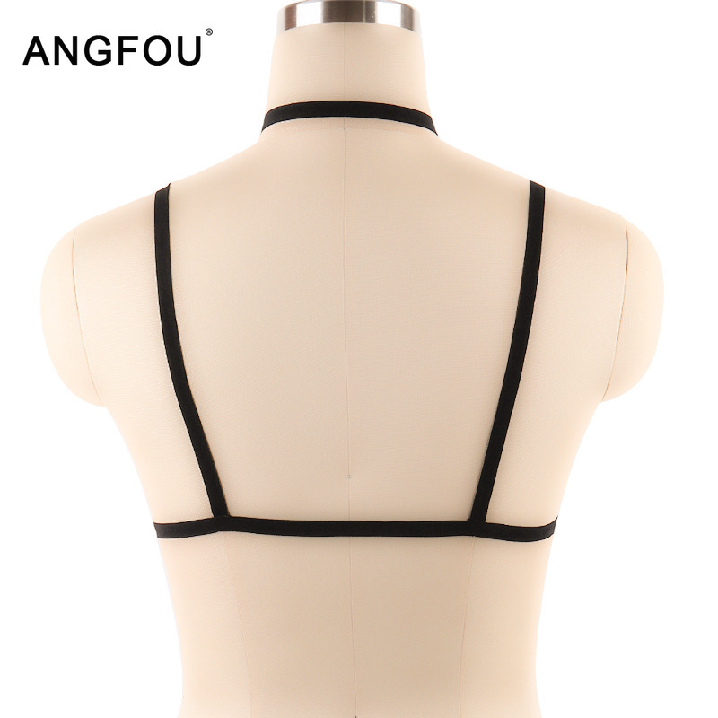 Sexy Women Lingerie Cupless Bra Erotic Strappy Top Elastic Body Strap Underwear Black Rope bra Female's Lingerie Bra 210515