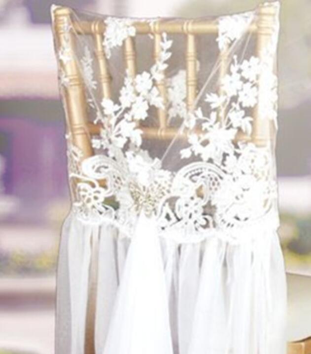 in stocks different colors wedding chair covers elegant lace chiffon crystals chairs sashes decorations skirts zj008