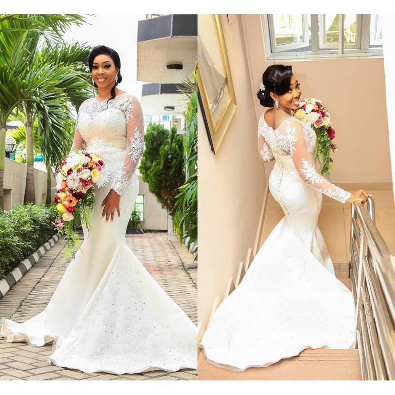 Arabic African Mermaid Wedding Dress Plus Size 2021 Long Sleeve Gowns Sheer Women Bridal Dresses Handmade, Red
Arabic African Mermaid Wedding Dress Plus Size 2021 Long Sleeve Gowns Sheer Women Bridal Dresses Handmade, Red