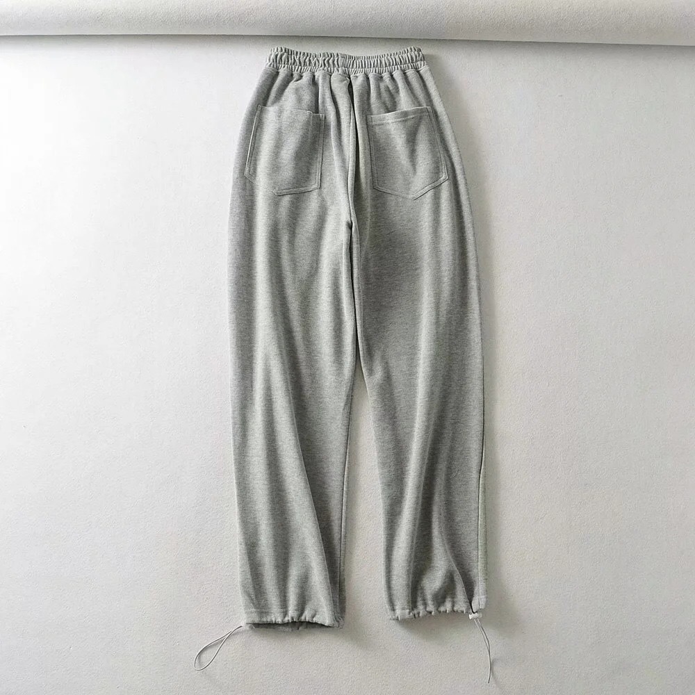 Autumn Drawstring Waist Cargo Sports Pants Women Adjust Cuff Casual Sport Trousers Joggers Streetwear Leisure 210429