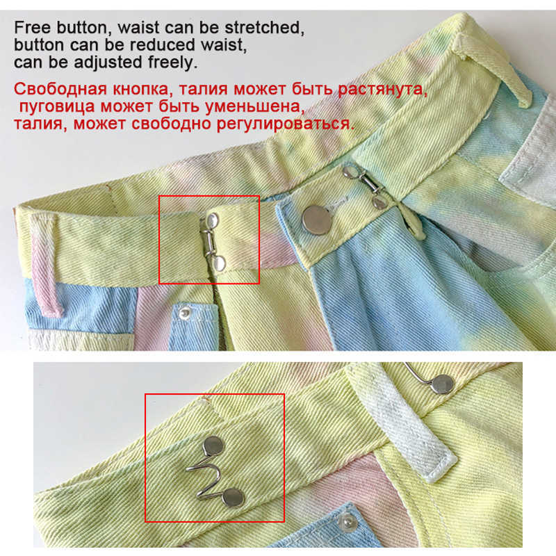 Tonngirls Summer High Waist Jeans Tie Dye Cotton Denim Pants Women Y2k Vintage Casual Loose Wide Leg Trousers Female 210922