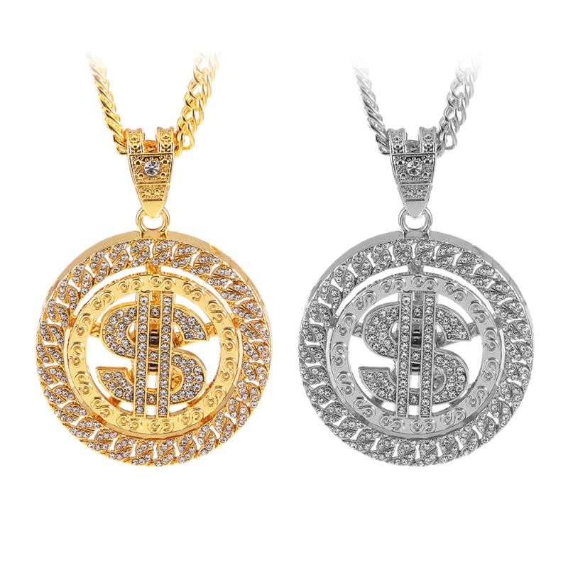 Pendant Necklaces Hip-hop Dollar $ Necklace Rotatable Heavy Luxury Crystal Rock Long Chain For Man Charm Cool Jewelry Gifts
Pendant Necklaces Hip-hop Dollar $ Necklace Rotatable Heavy Luxury Crystal Rock Long Chain For Man Charm Cool Jewelry Gifts