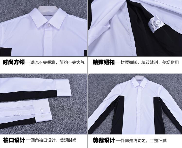 S-6XL 2021 Men's Clothing Hair Stylist GD Fashion Black-and-white Stitched Shirts Shirt Coat Plus Size Costumes Casual