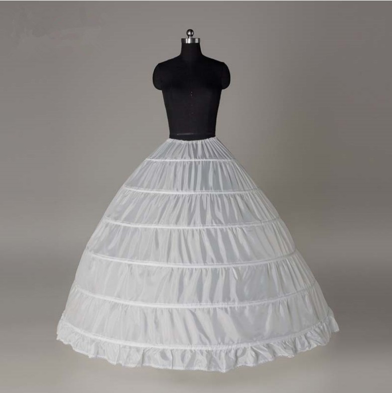 Ball Gown Large Petticoats White 6 Hoops Puffy Underskirt For Quinceanera Dress Crinoline Plus Size Bridal Wedding Accessories