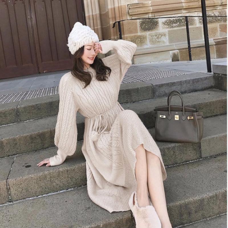 Casual Dresses Lantern Sleeve Knitted Dress Winter Fashion Furball Tunic Maxi For Women Twisted Sweater Y2k Rib Knit, Dark brown
Casual Dresses Lantern Sleeve Knitted Dress Winter Fashion Furball Tunic Maxi For Women Twisted Sweater Y2k Rib Knit, Dark brown