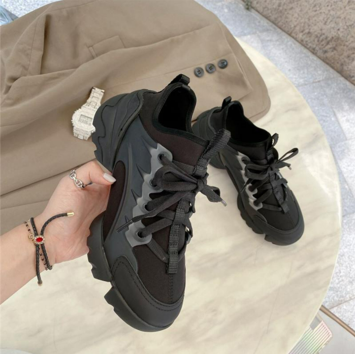 

Women Dconnect Designer Shoes Dress Sneakers Neoprene Grosgrain Ribbon Sneakers Oblique Letter Platform Shock Absorbing Dad ShoesTrainers With Box 35-41, Black