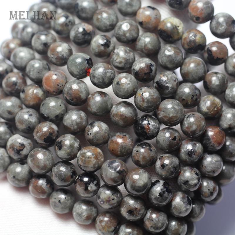 Other Meihan Natural (2 Bracelets/set) American Yooperlite 7-8mm Smooth Round Beads For Jewelry Making Design