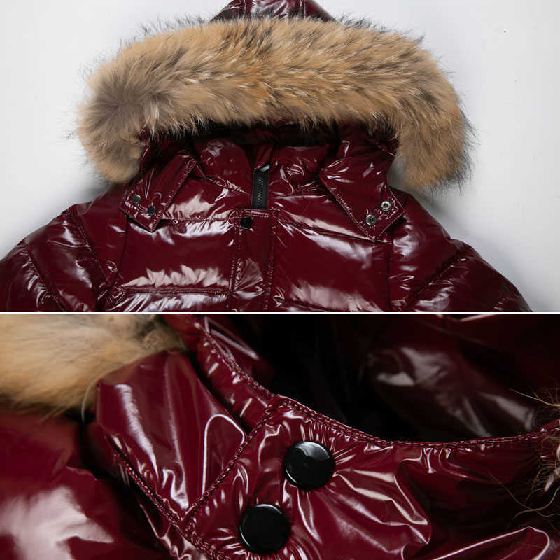 Children's DownJacket Boy Girl'sNatural Fur Collar Detachable - 30 Degree Winter Cold Proof Jacket 210916