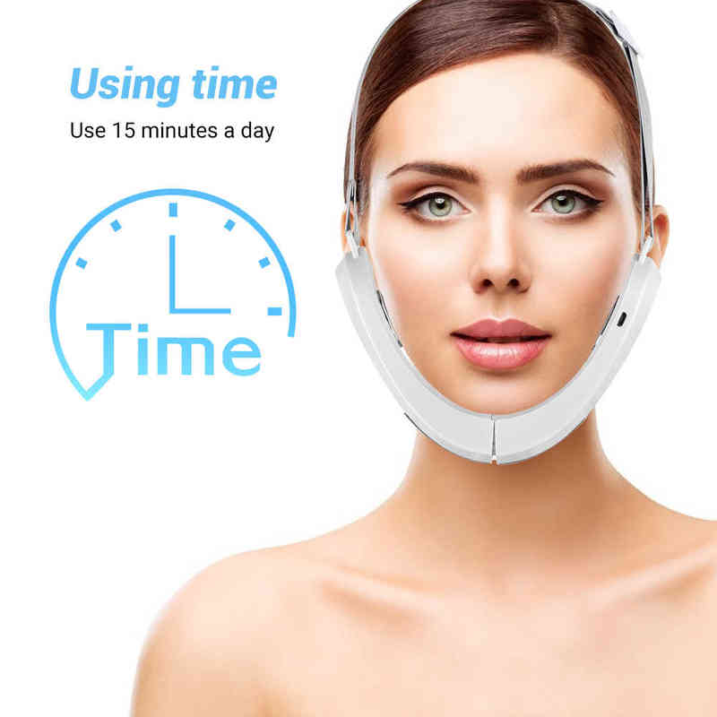NXY Face Care Devices Ems Facial Massager Chin Lift Belt Led Photon Therapy Face Slimming Vibration Device Cellulite Jaw Lifting Machine Dropship 0222