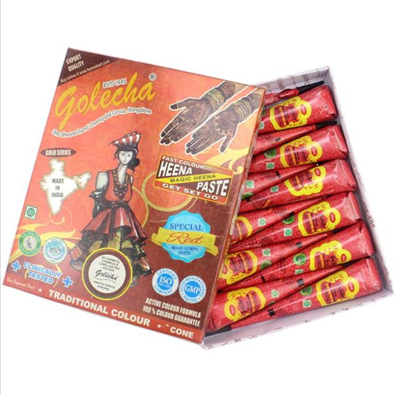 12Pcs Brown Black Color Henna Paste Cone Beauty Women Mehndi Finger Cream Paint Drawing for Temporary Tattoo Body Art 25G
12Pcs Brown Black Color Henna Paste Cone Beauty Women Mehndi Finger Cream Paint Drawing for Temporary Tattoo Body Art 25G