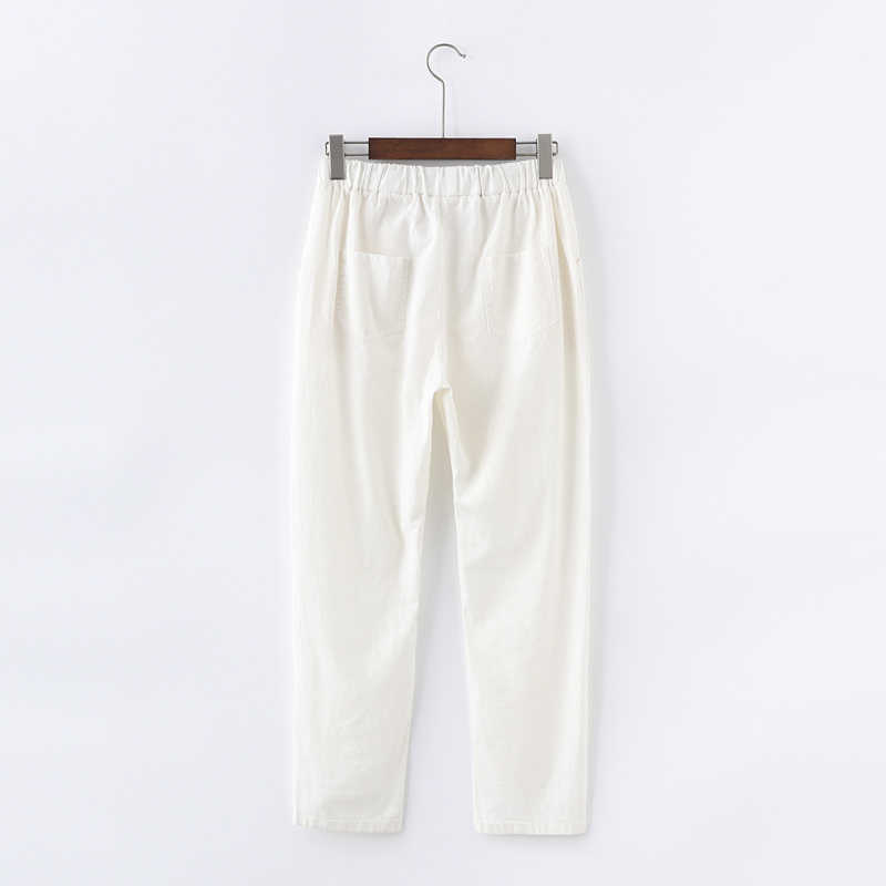 Candy Colors Summer Pants Women Lace Up Pantalon Femme Cotton Linen Sweatpants Casual Harem Ladies Trousers C5212 211115