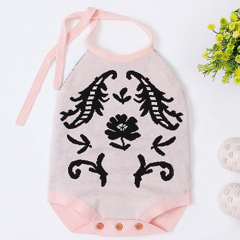 born Kids Baby Girls Boys Cute Pattern Romper Knitted Jumpsuit Outfits Winter Strap Sweater Clothes 210429