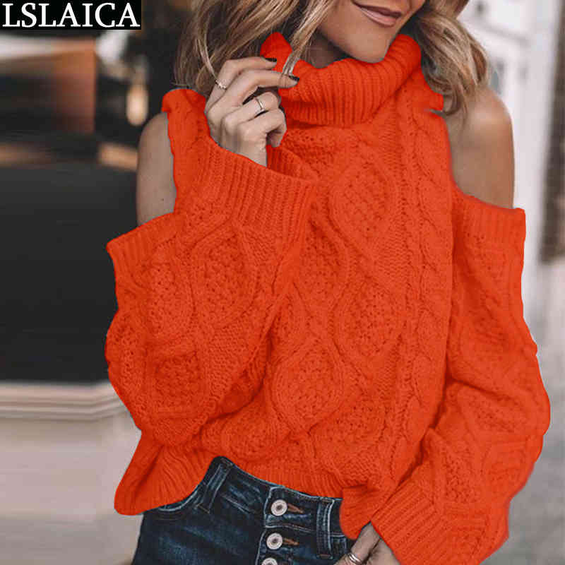 Women Sweaters and Pullovers Solid Color Turtleneck Long Sleeve Winter Autumn Womens Knitted Oversized Vintage Sweater 210520