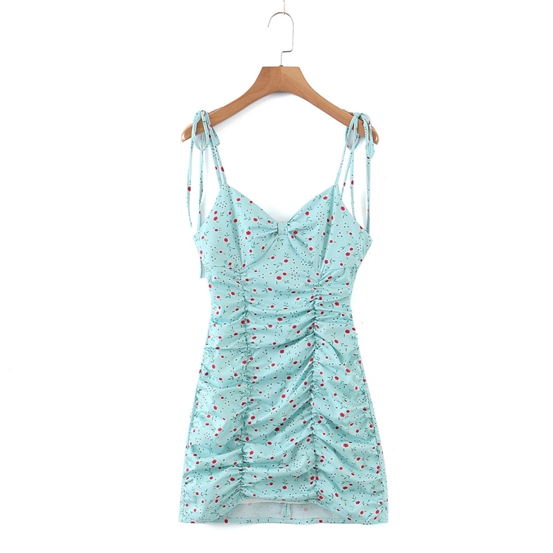 Summer Floral Pleated Bodycon Dress Women Sleeveless Waist V neck Backless Sexy Mini Beach Club Wear Dresses 210525, Sky blue
Summer Floral Pleated Bodycon Dress Women Sleeveless Waist V neck Backless Sexy Mini Beach Club Wear Dresses 210525, Sky blue