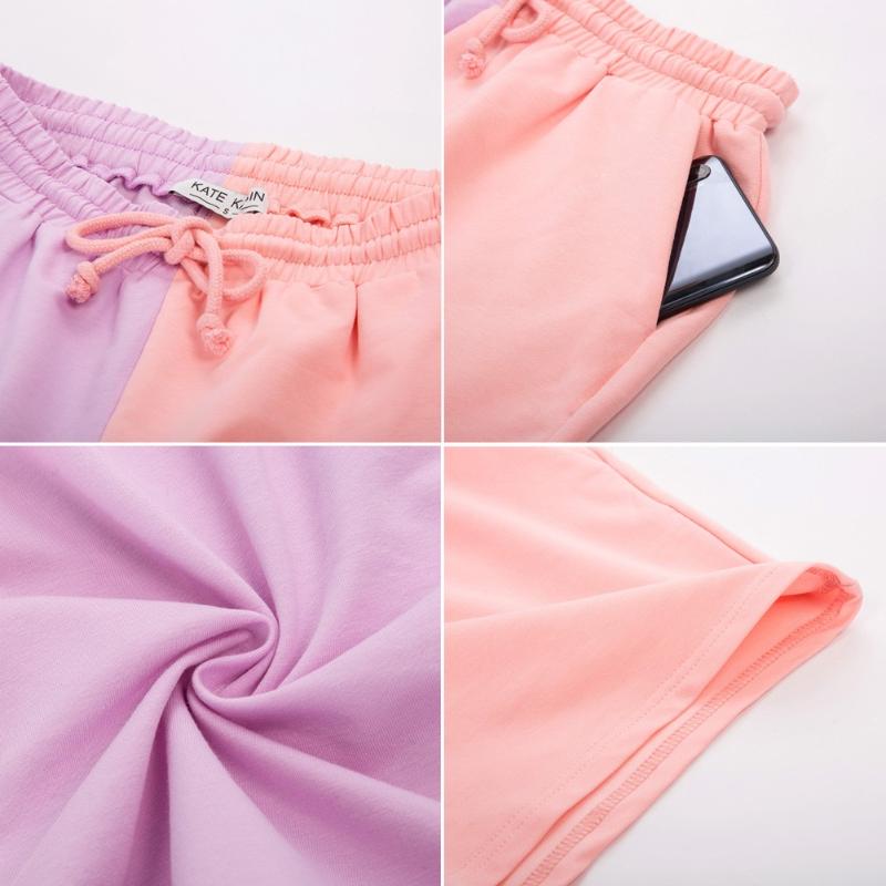 Women' Shorts KK Women Contrast Color Pants Casual Elastic Waist Drawstring Waistline With Open Side-entry Pocket, Black red
Women' Shorts KK Women Contrast Color Pants Casual Elastic Waist Drawstring Waistline With Open Side-entry Pocket, Black red