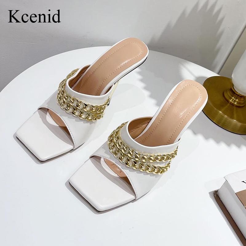 Slippers Kcenid Sexy Ladies Shoes 2021 PU Leather Summer Metal Chain Women Square Toe High Heels Fashion Slides Party, Black
Slippers Kcenid Sexy Ladies Shoes 2021 PU Leather Summer Metal Chain Women Square Toe High Heels Fashion Slides Party, Black