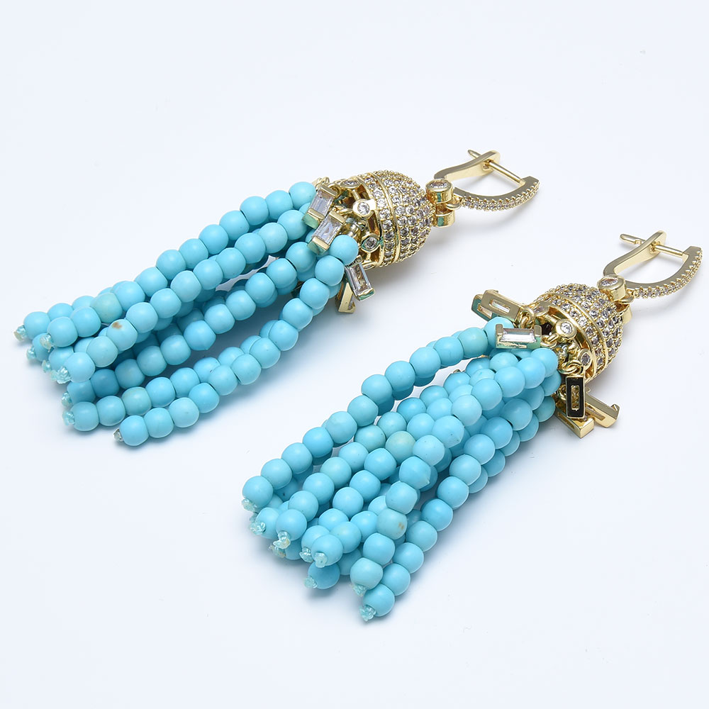 GuaiGuai Jewelry Blue Round Turquoises Crystal CZ Paved Gold Color Plated Hook Earrings CZ Fitting For Women Gifts
GuaiGuai Jewelry Blue Round Turquoises Crystal CZ Paved Gold Color Plated Hook Earrings CZ Fitting For Women Gifts