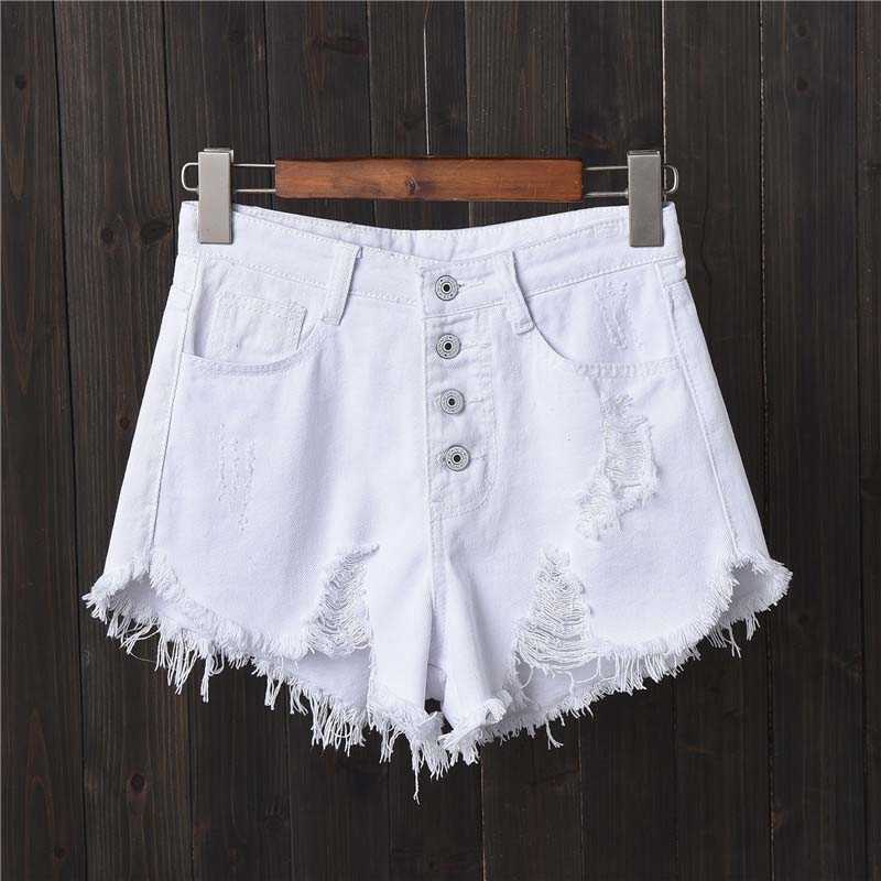 Summer Casual Summer Women Jeans Shorts High Waist Fur-lined Button Pockets Denim Shorts W782 210526