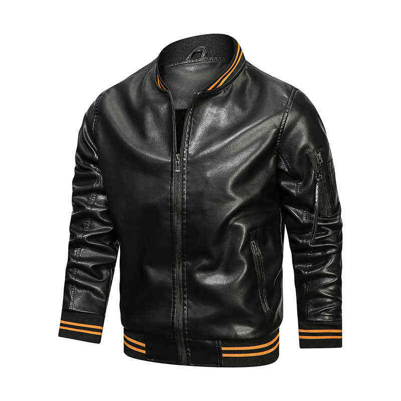 Men Casual Moto Biker Leather Jacket Autumn Coat Men Fashion Vintage Outwear Zip Up Distressed Faux Leather Jackets Men 211111