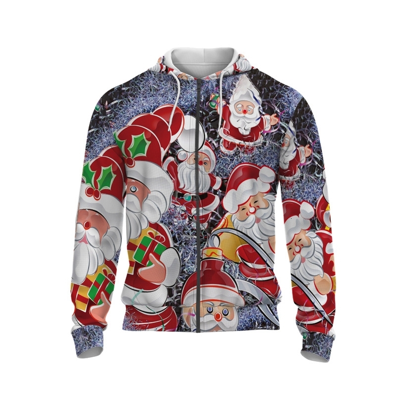 Hoodie new fashion 3D digital printing hooded zipper sweater