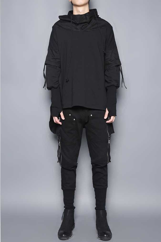 Dark personality deconstruction stitching Yamamoto style street national niche n hooded loose men's jacket 210813