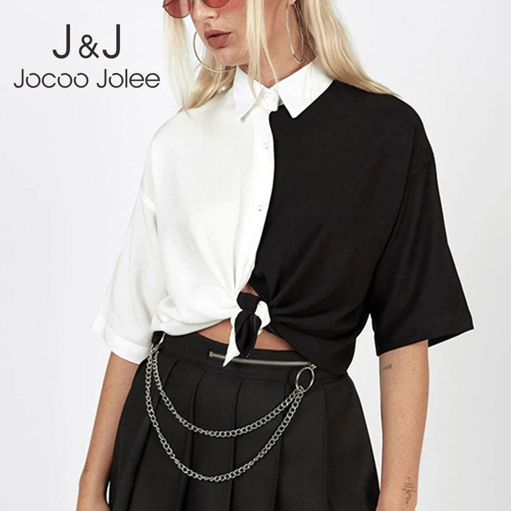 Jocoo Jolee Fashion Panelled Color Shirt Summer Short Sleeve Cropped Tops Sexy Lapel Cardigan Gothic Shirt Blouse Streetwea 210518, White
Jocoo Jolee Fashion Panelled Color Shirt Summer Short Sleeve Cropped Tops Sexy Lapel Cardigan Gothic Shirt Blouse Streetwea 210518, White