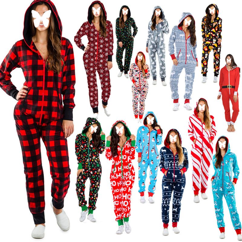 Christmas Pajamas One-piece Pajamas Women's Autumn and Winter New Style European and American Couples Hooded Home Service Jumpsuits, Black;white
Christmas Pajamas One-piece Pajamas Women's Autumn and Winter New Style European and American Couples Hooded Home Service Jumpsuits, Black;white
