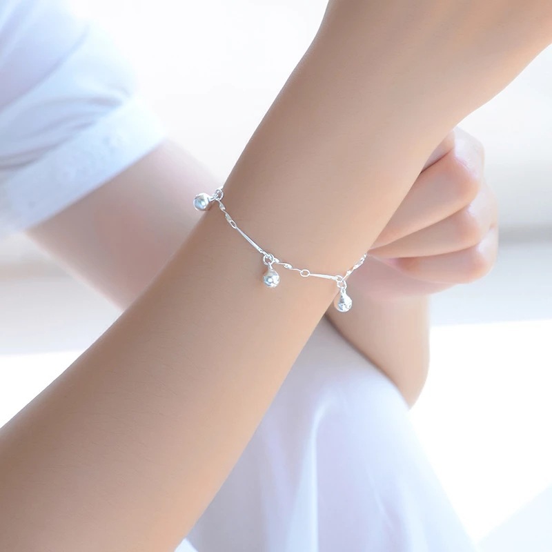 925 Sterling Silver Charm Bracelet Stylish Exquisite Five Bell Anklet Elegant Jewellery 210507