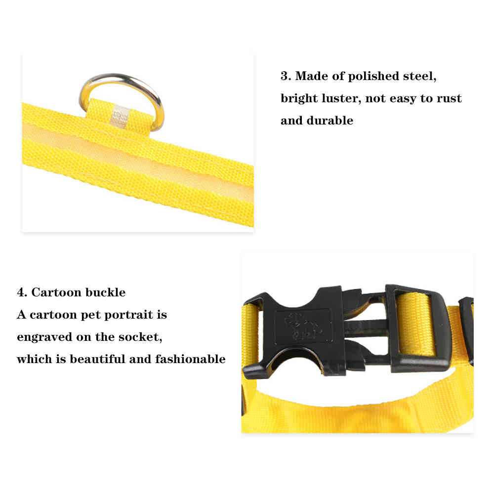 LED Dog Collar With USB Charging Anti-Lost Colorful Lights Collars For Puppy Kitten Dogs Collars Leads LED Supplies Pet Products