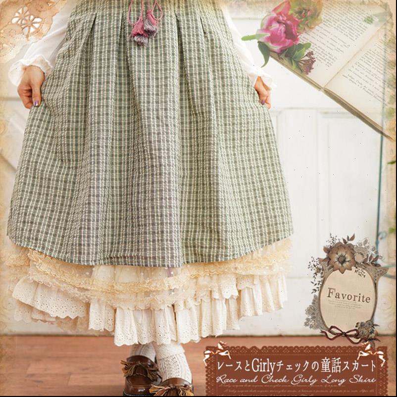 harajuku mori girl double women skirt half clothing summer sweet vintage plaid lace bottom female kawaii mid calf skirts a214, Black
harajuku mori girl double women skirt half clothing summer sweet vintage plaid lace bottom female kawaii mid calf skirts a214, Black