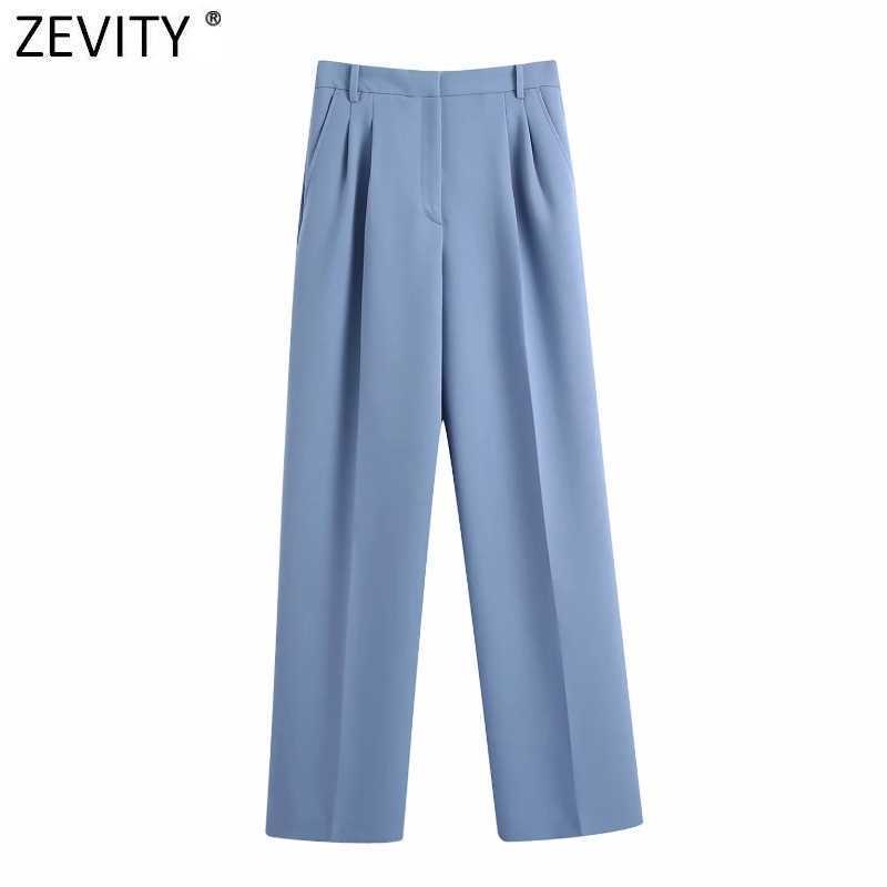 Zevity Women Fashion Solid Color Straight Pants Office Ladies Zipper Fly Business Femme Pockets Chic Long Trousers P992 210603, As pic p992bb
Zevity Women Fashion Solid Color Straight Pants Office Ladies Zipper Fly Business Femme Pockets Chic Long Trousers P992 210603, As pic p992bb