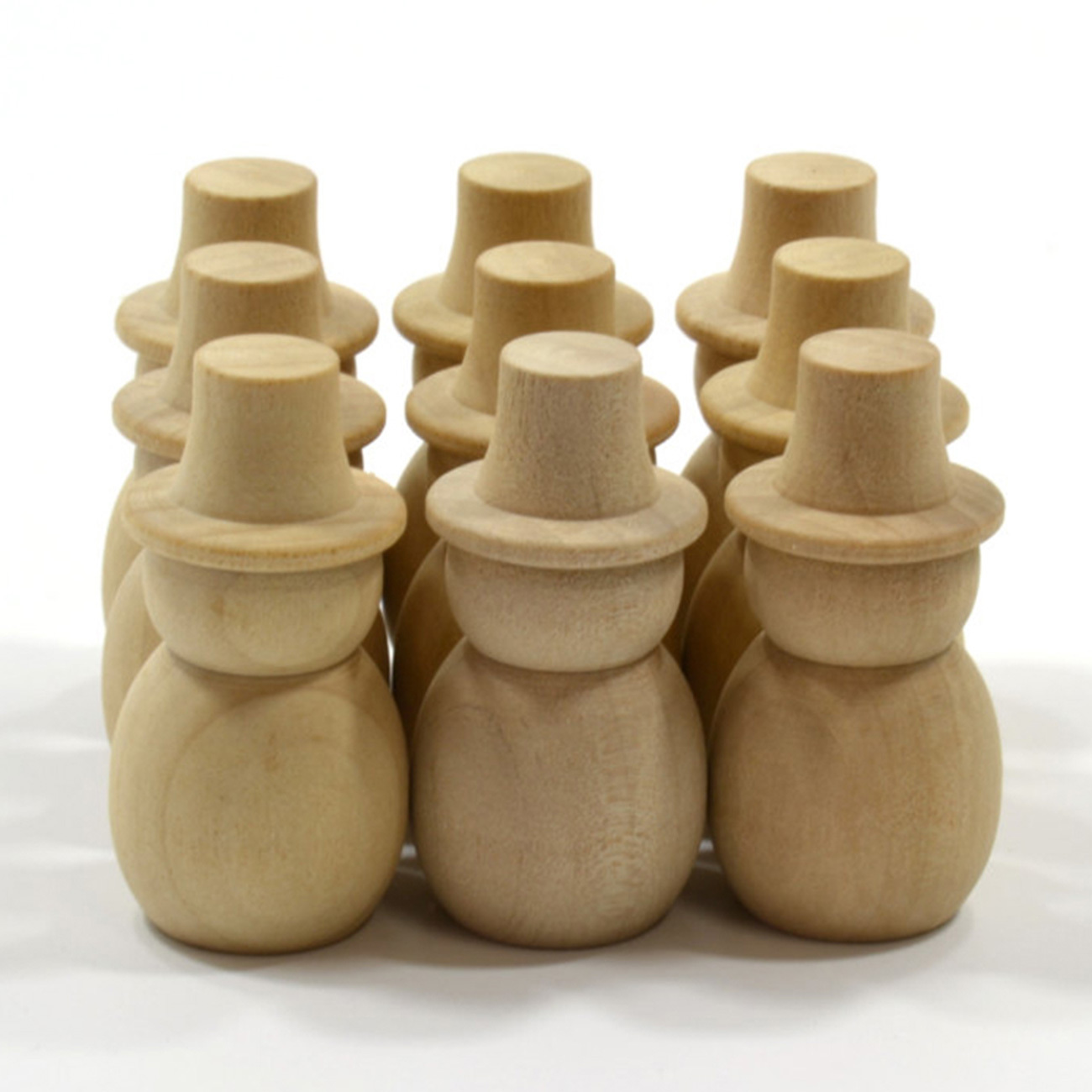 10 PCS Wooden Peg Doll Natural Wood Snowman Unfinished Wood Craft DIY Wedding Decoration Valentine's day gifts