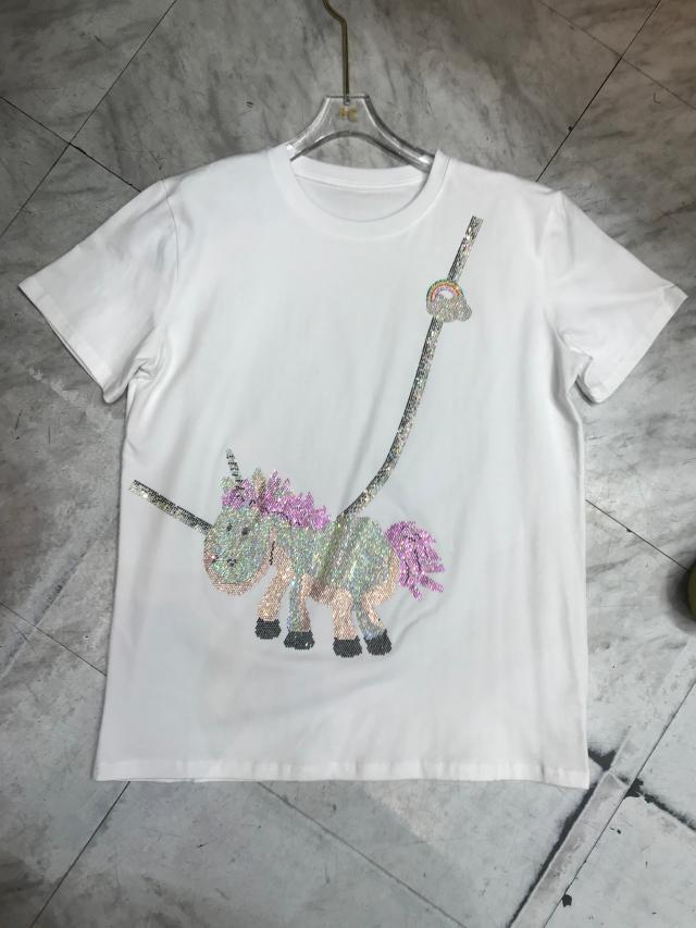 Net red with 2021 spring new fashion brand rainbow pony hot diamond T-shirt women's casual top, White
Net red with 2021 spring new fashion brand rainbow pony hot diamond T-shirt women's casual top, White