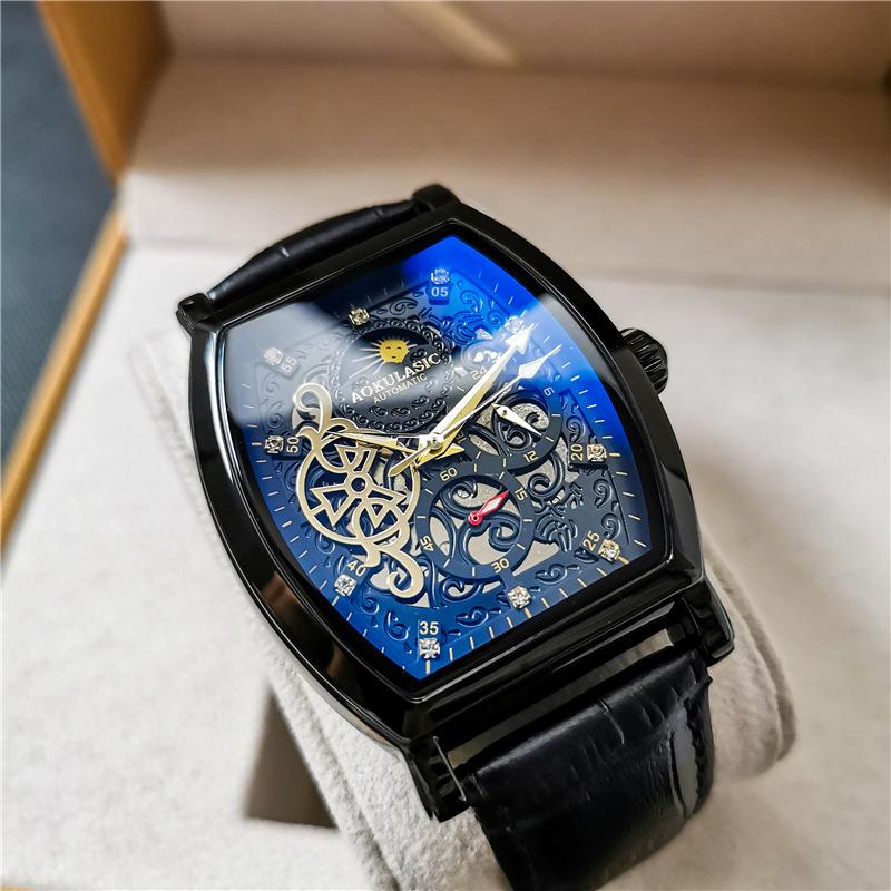 Wristwatches Mechanical Men's Watch Tonneau-shaped Automatic Tourbillon Multi-function Moon Phase Designer Relojes Para Hombre, C4
Wristwatches Mechanical Men's Watch Tonneau-shaped Automatic Tourbillon Multi-function Moon Phase Designer Relojes Para Hombre, C4