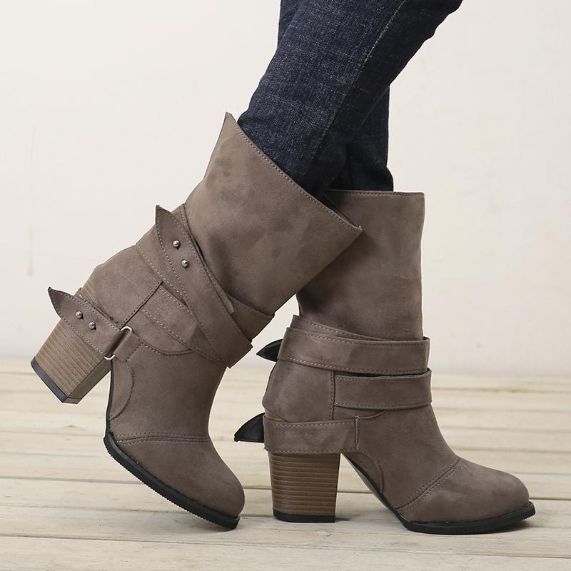Autumn Winter Women Boots Suede Leather Buckle Fashion Casual Ladies Shoes High Heeled Snow, Black
Autumn Winter Women Boots Suede Leather Buckle Fashion Casual Ladies Shoes High Heeled Snow, Black