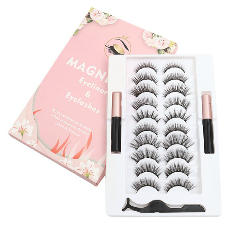 False Eyelashes Eyes Makeup Glue free Ten pairs of magnetic Eyeliner suit to adsorb Natural Beautiful Confident 
False Eyelashes Eyes Makeup Glue free Ten pairs of magnetic Eyeliner suit to adsorb Natural Beautiful Confident