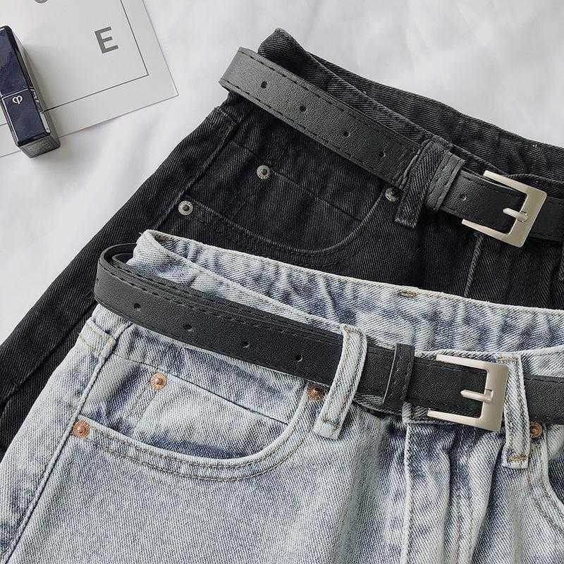 Summer Women Hole Denim Black Shorts High Waist With Belt Casual Female Solid Color Frayed Blue Jeans 210714