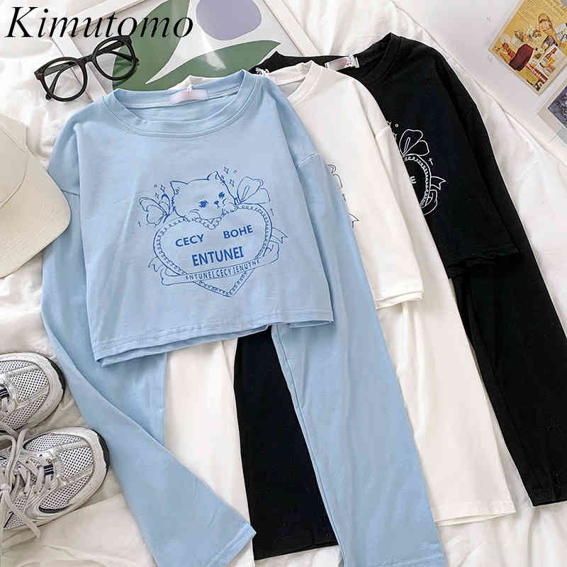 Kimutomo Cute Kitten Letter Print T-shirt Women O Neck Long Sleeve Slim Waist Short Wild Top Spring Korean Chic Casual 210521, White
Kimutomo Cute Kitten Letter Print T-shirt Women O Neck Long Sleeve Slim Waist Short Wild Top Spring Korean Chic Casual 210521, White