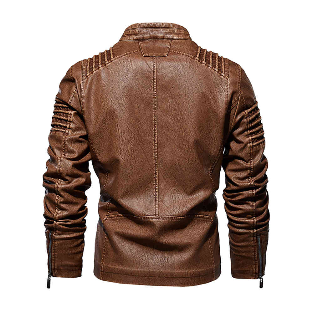 Style Leather Jacket Men Winter Fleece Motorcycle PU Leahter Jacket Male Casual Windbreaker Ropa De Hombre Slim Coat 210518