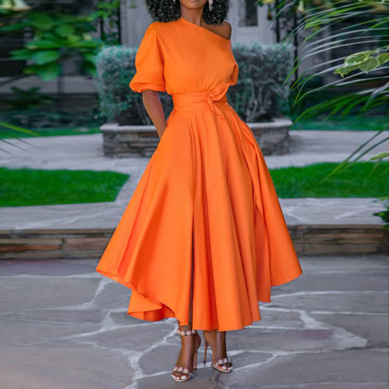 Paris Girl Casual Long Dress Women Summer One Shoulder Sexy Fashion Street Travel High Waist Robe Ladies Big Swing Elegant Day 210524, Brown
Paris Girl Casual Long Dress Women Summer One Shoulder Sexy Fashion Street Travel High Waist Robe Ladies Big Swing Elegant Day 210524, Brown