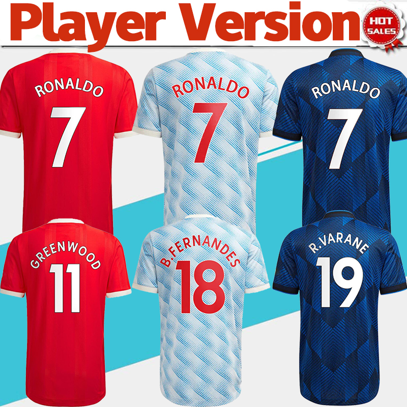Player Version Manchester #7 RONALDO Football Jerseys Home Red Soccer Jersey #25 SANCHO #11 GREENWOOD Away Soccer Shirt 21/22 #18 B.FERNANDES #10 RASHFORD #6 POGBA Uniform, 3rd no patch
Player Version Manchester #7 RONALDO Football Jerseys Home Red Soccer Jersey #25 SANCHO #11 GREENWOOD Away Soccer Shirt 21/22 #18 B.FERNANDES #10 RASHFORD #6 POGBA Uniform, 3rd no patch