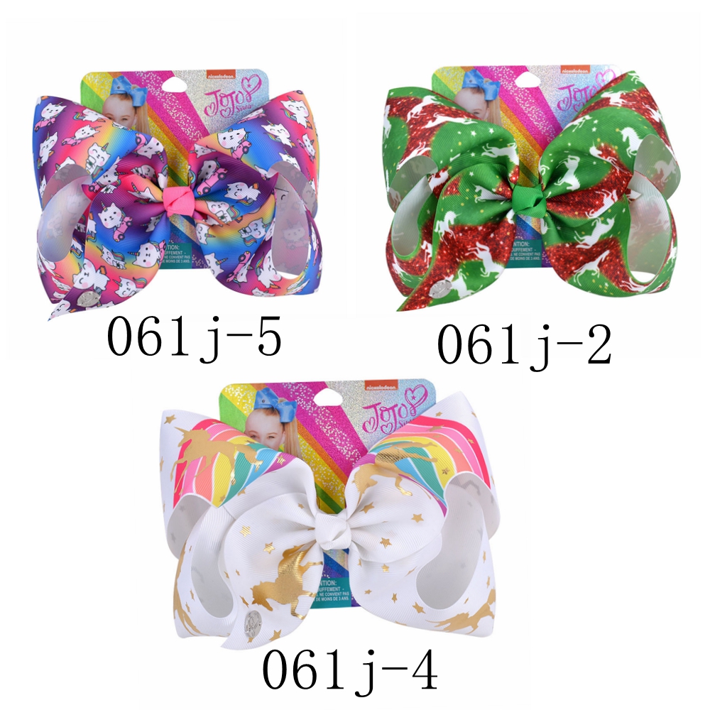 3Pcs/Lot Clearance Activity 8Inches Siwa Bows Printed Bow With Clip Hairgrip Hair Accessories