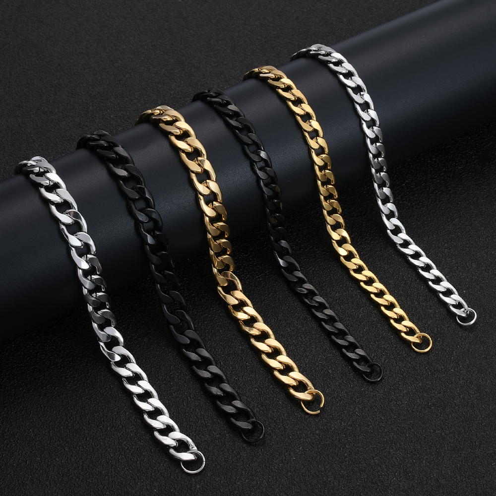Width 6/8/10MM Stainless Steel Gold Black Cuban Chain Bracelet & Bangles Fashion Hip Hop Men Jewelry Length 20CM Wholesale Price
Width 6/8/10MM Stainless Steel Gold Black Cuban Chain Bracelet & Bangles Fashion Hip Hop Men Jewelry Length 20CM Wholesale Price