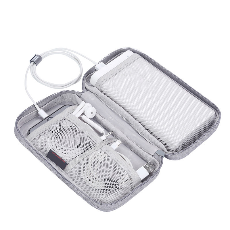 1pc Travel Bag Digital Gadget Device Polyester Fiber 19.7*11*4.5CM Multi-function USB Data Organizer Storage Bags Travel Kit