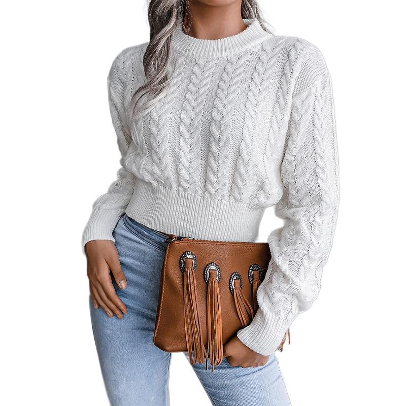 Women's Sweaters Women Solid Cable Knit Crop Sweater Crew Neck Long Sleeve Drop Shoulder Casual Pullover Tunic Tops, White;black
Women's Sweaters Women Solid Cable Knit Crop Sweater Crew Neck Long Sleeve Drop Shoulder Casual Pullover Tunic Tops, White;black