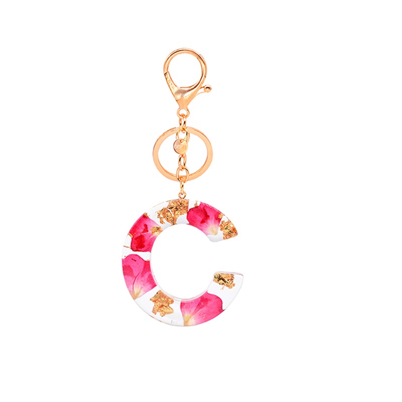 A-Z Initial Keychains Keyrings For Women Men Acrylic Letter Glitter Resin Key Ring Couple Key Chain Bag Charm Gift Accessories