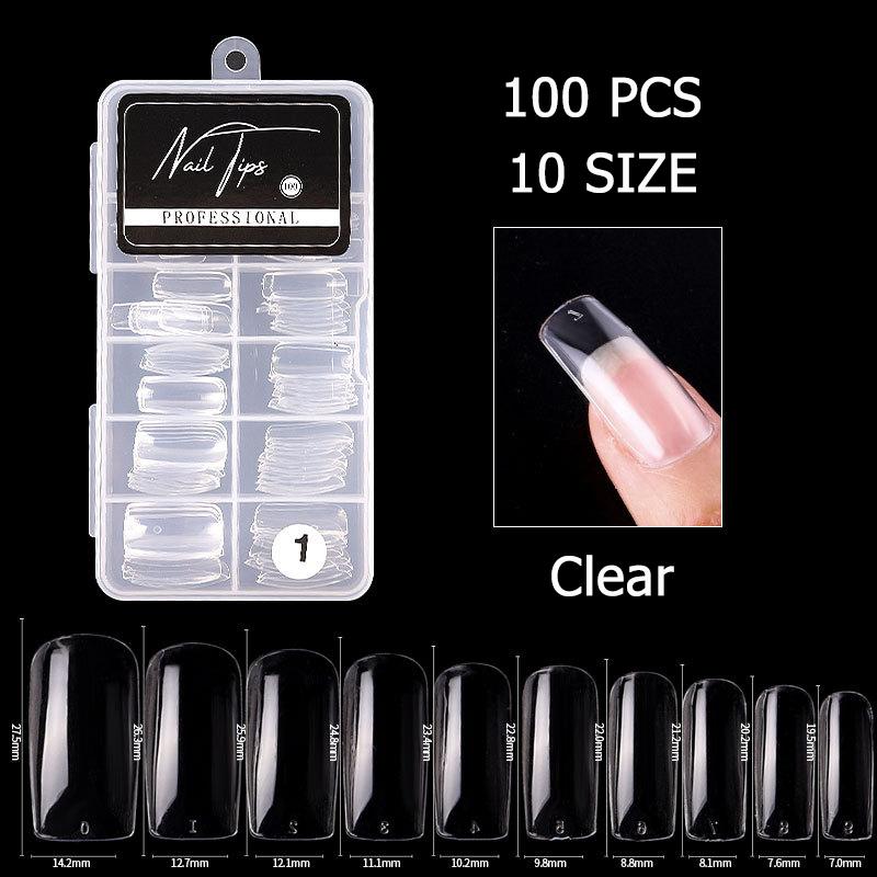 False Nails 100 Pcs Coffin Nail Tips Transparent Fake Fingernails Artifical Manicure DIY Tools, 01
False Nails 100 Pcs Coffin Nail Tips Transparent Fake Fingernails Artifical Manicure DIY Tools, 01
