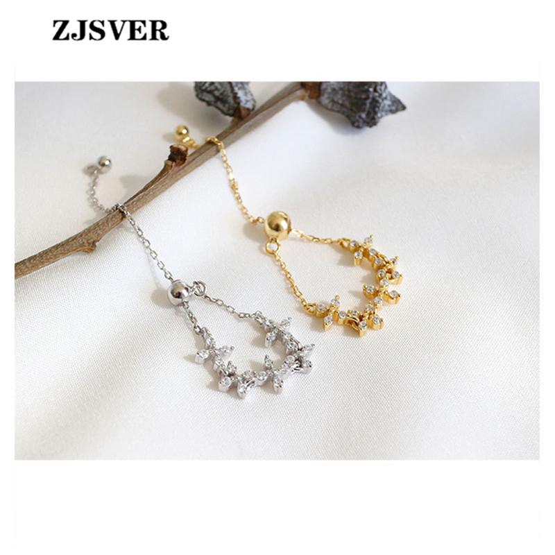 Cluster Rings ZJSVER Korean Jewelry 925 Sterling Silver Golden/Silver Fashion Flower Zircon Chain Couple Ring For Valentine's Day Gift
Cluster Rings ZJSVER Korean Jewelry 925 Sterling Silver Golden/Silver Fashion Flower Zircon Chain Couple Ring For Valentine's Day Gift