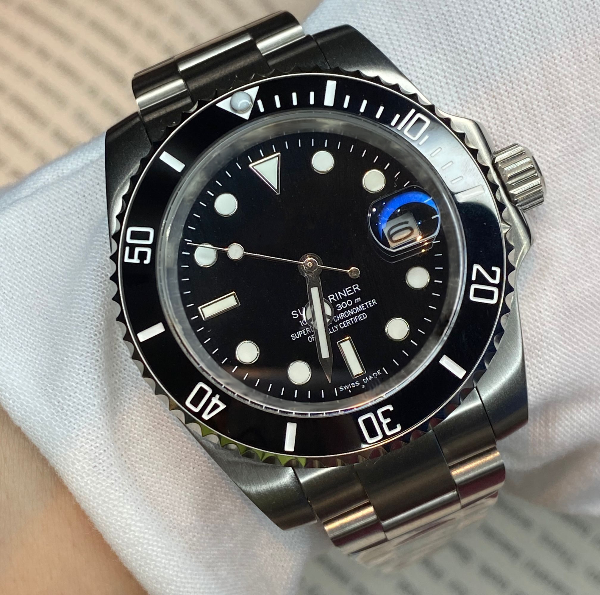 Luxury Mens Mechanical Stainless Steel Automatic Black Watch with Crown Sports Self-wind Blue Watches 116610 Wristwatches, Only for make the watch for waterproof
Luxury Mens Mechanical Stainless Steel Automatic Black Watch with Crown Sports Self-wind Blue Watches 116610 Wristwatches, Only for make the watch for waterproof