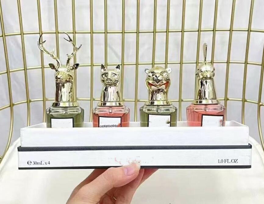 High quality perfume spray glass bottle, fashion charm Pan Haili root beast fragrance 30ml *4